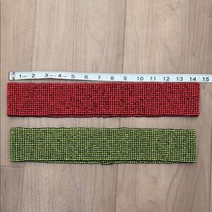 Beaded Waist Belt Straps in Red and Green